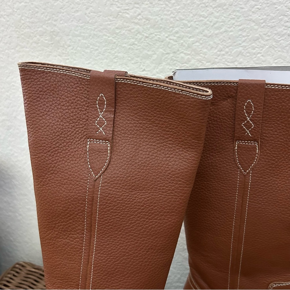 New Free People Blaze Pull On Campus Leather Boots Western Riding - Picture 7 of 11